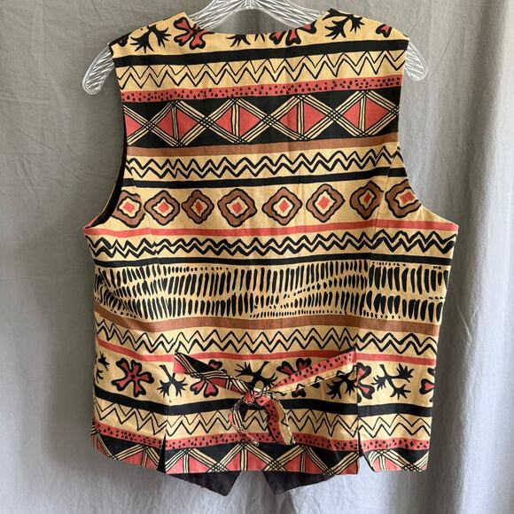 Vintage The Sierra Collection Vest Southwestern Earth Tone Folk-Inspired Size M - Picture 8 of 15